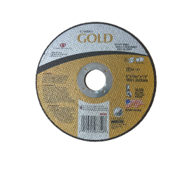 Cut Off Type 1 (Flat) 5 x 3/64 x 7/8 Gold Cut for Steel & Stainless Steel Carborundum 07352