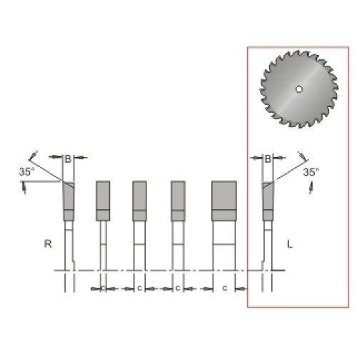10" X 24t Dado Blade Left  1" Bore Dimar 10-24L-1