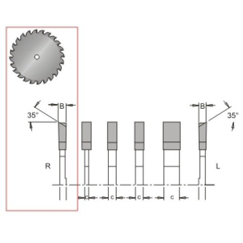 10" X 24t Dado Blade Right  1" Bore Dimar 10-24R-1