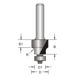 109R4-1.5X X-File Flush Trim Bit 3/8" Diameter 3/8" Length 1/4" Shank