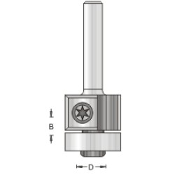 1R4-19 Replaceable Flush Trim Bit 3/4" (19mm) Diameter 12mm Length 1/4" Shank L12 Knife