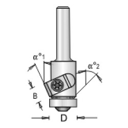 2R4-30 Multi Bevel Bit 1/4" Shank 15° & 30° Angle L7.0 Knife