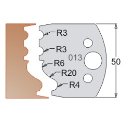 #013 50mm Knives For MPC Multi Profile Cutter (Set of 2) Dimar 3301350