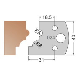 #024 40mm Knives For MPC Multi Profile Cutter (Set of 2) Dimar 3302440