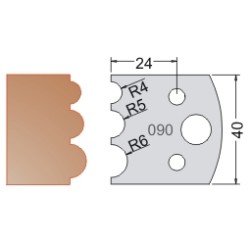 #090 40mm Knives For MPC Multi Profile Cutter (Set of 2) Dimar 3309040