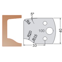 #100 40mm Knives For MPC Multi Profile Cutter - Carbide Tipped (Set of 2) Dimar 3310042