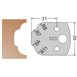 #023 40mm Limiters For MPC Multi Profile Cutter (Set of 2) Dimar 3402340