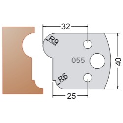 #055 40mm Limiters For MPC Multi Profile Cutter (Set of 2) Dimar 3405540