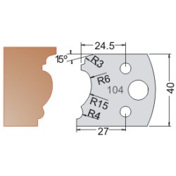 #104 40mm Limiters For MPC Multi Profile Cutter (Set of 2) Dimar 3410440