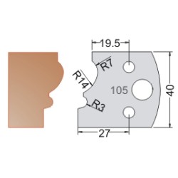 #105 40mm Limiters For MPC Multi Profile Cutter (Set of 2) Dimar 3410540