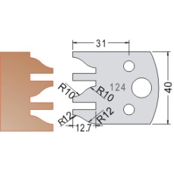 #124 40mm Limiters For MPC Multi Profile Cutter (Set of 2) Dimar 3412440