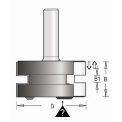 43R8-6T Tongue Insert Bit 2 Flute 30mm & 6.1-6.6mm Cutting Height 1/2" Shank B Blade