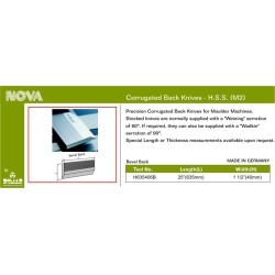 Hss Corr 25" X 1 1/2" X 1/4" Bevel Dimar H635406B
