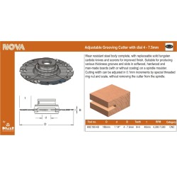 Insert Adj. Groover 180 X 4mm-7.5mm Dimar K8C180-4D