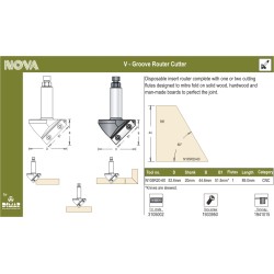 Cnc "v" Groove  60 Degrees Dimar N105R20-60
