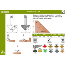 Cnc "v" Groove  91 Degrees Dimar N105R20-91