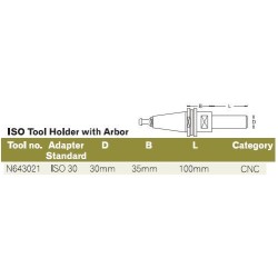 Chuck  Iso 30  30x35x100mm W/arbor Dimar N643021