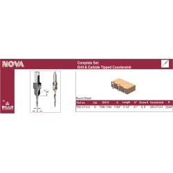 Drill-Carbide Tipped Countersink Set 11/64x25/64 Dimar TDC-CT-4.5