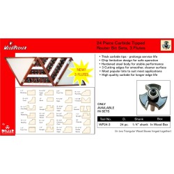 24 Pcs,3 Flute, 1/4" Shank,wood Box Dimar WP24-3