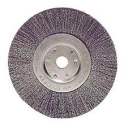 Wire Wheel 6" Diameter with 5/8"-1/2" Arbour Hole .006" Gauge Stainless Steel Narrow Face Crimped (Min 2)