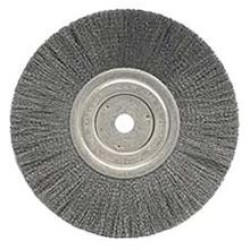 Wire Wheel 8" Diameter with 5/8" Arbor Hole .014" Gauge Narrow Face Crimped