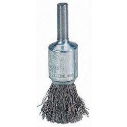 Wire End Brush 1" Diameter 1/4" Shank .006 Gauge Crimped