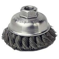 Wire Cup Brushes 3-1/2" Diameter 5/8-11 Arbour Hole .023 Gauge Knotted