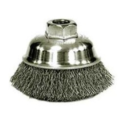 Wire Cup Brushes 3-1/2 Diameter 5/8-11 Arbour Hole .014 Gauge Crimped