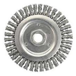 Wire Wheel 4-1/2" Diameter with 5/8-11 Arbour Hole .014 Gauge Roughneck Stringer Bead (Stainless Steel)