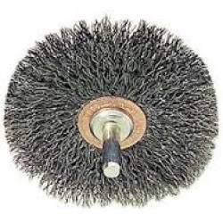 Wire Wheel 3" Diameter x 1/2" Wide with 1/4" Shank .014 Gauge Crimped (Stainless Steel)