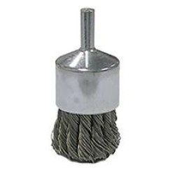 Wire End Brush 1" Diameter 1/4" Shank .014 Gauge Knotted