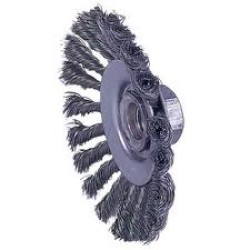 Bevel Knot Brush 4-1/2" Diameter M14x2.0 Arbour Hole .020 Gauge