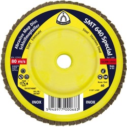 Flap Disc 4-1/2" Diameter 5/8-11 Arbour Hole SMT640 80 Grit Klingspor 207209
