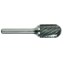 Carbide Burr SC-1 Cylinder Shape Radius End 1/4" Diameter 5/8" Long 1/4" Shank Double Cut Made In U.S.A.