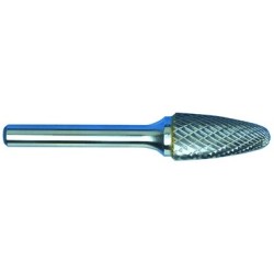 Carbide Burr SF-13 Tree Shape Radius End 1/2" Diameter 3/4" Long 1/4" Shank Single Cut Made In U.S.A.