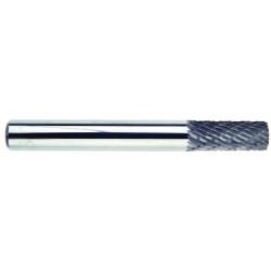 Carbide Burr SA-1 Cylinder Shape No End Cut 1/4" Diameter 5/8" Long 1/4" Shank Double Cut Made In U.S.A.