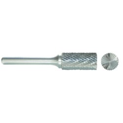 Carbide Burr SB-1 Cylinder Shape End Cut 1/4" Diameter 5/8" Long 1/4" Shank Double Cut Made In U.S.A.