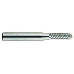 Carbide Burr SC-1 Cylinder Shape Radius End 1/4" Diameter 5/8" Long 1/4" Shank Single Cut Made In U.S.A.