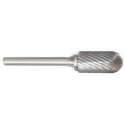 Carbide Burr SC-15 Cylinder Shape Radius End 3/4" Diameter 1/2" Long 1/4" Shank Single Cut Made In U.S.A.