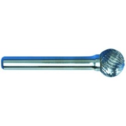 Carbide Burr SD-1 Ball Shape 1/4" Diameter 1/4" Long 1/4" Shank Double Cut Made In U.S.A.