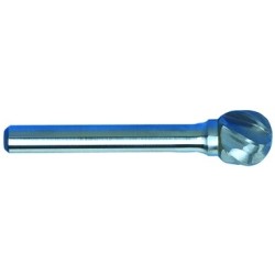 Carbide Burr for Aluminum SD-3NF Ball Shape 3/8" Diameter 5/16" Long 1/4" Shank Made In U.S.A.