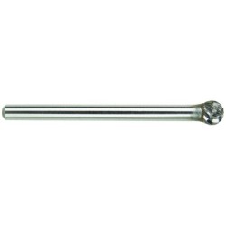 Carbide Burr SD-51 Ball Nose Shape 1/4" Diameter 1/2" Long 1/8" Shank Double Cut Made In U.S.A.
