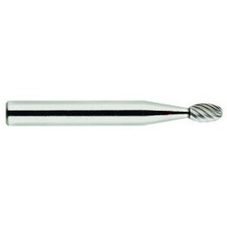 Carbide Burr SE-11 Oval Shape 3/16" Diameter 5/16" Long 1/4" Shank Single Cut Made In U.S.A.