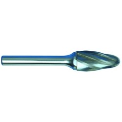 Carbide Burr for Aluminum SF-1NF Tree Shape Radius End 1/4" Diameter 3/4" Long 1/4" Shank Made In U.S.A.