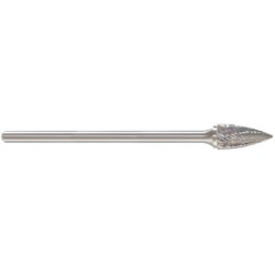 Carbide Burr SG-13 Tree Shape Pointed End 1/2" Diameter 3/4" Long 1/4" Shank Double Cut Made In U.S.A.