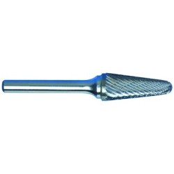 Carbide Burr SL-2 Taper Shape Radius End 14 Degrees 5/16" Diameter 7/8" Long 1/4" Shank Double Cut Made In U.S.A.