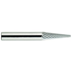 Carbide Burr SM-1 Cone Shape 1/4" Diameter 1/2" Long 1/4" Shank Single Cut Made In U.S.A.