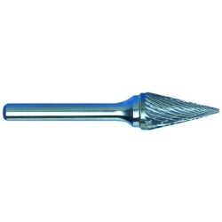Carbide Burr SM-4 Cone Shape 3/8" Diameter 5/8" Long 1/4" Shank Double Cut Made In U.S.A.