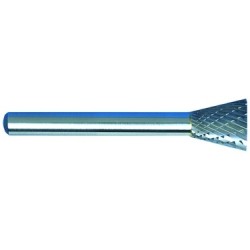 Carbide Burr SN-4 Inverted Cone Shape 1/2" Diameter 1/2" Long 1/4" Shank Double Cut Made In U.S.A.