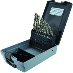 Drill Set 13 Piece 1/16 to 1/4 by 64ths Jobber Length High Speed Steel Bright Made In U.S.A.